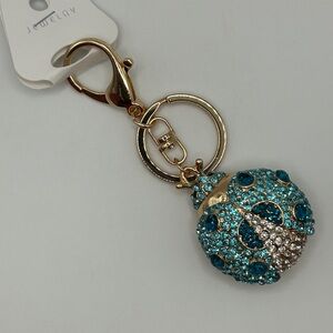 Luxury Gold and Blue Ladybug Keychain/Bag Charm
